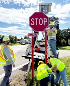 Safety lights installed at state routes 164 and 558